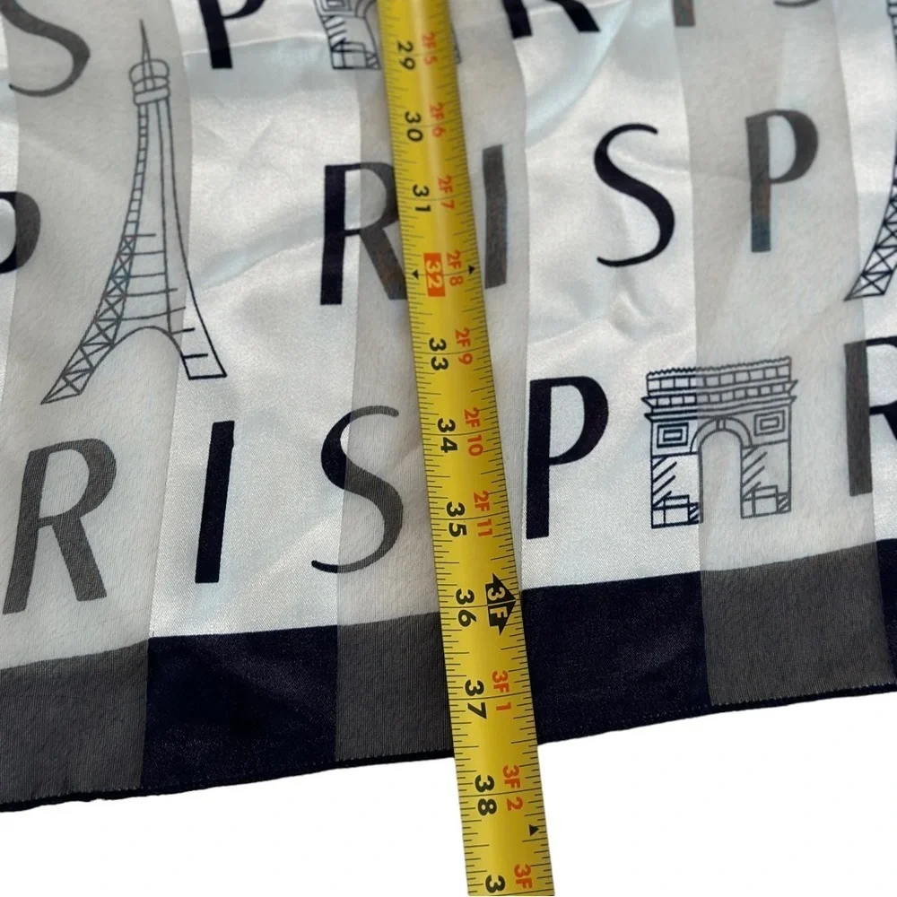 Women’s Scarf Eiffel Tower Print Navy Blue White Size 40 x 37.5”